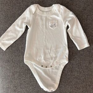 Vineyard Vines White Long Sleeve Infant Onesie